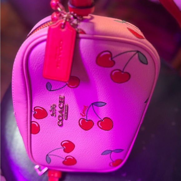 Coach Pink and Red Cherry Crossbody Bag - Picture 3 of 4